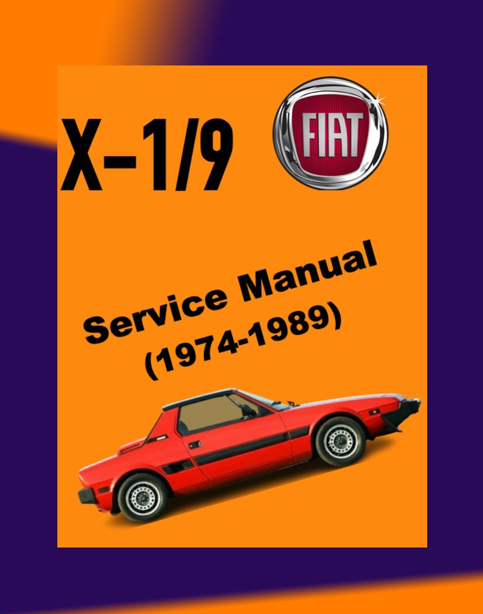 FIAT X-1/9 1974-1989 Full Manual Set – Repair & Maintenance Manual and Spare Parts Catalog