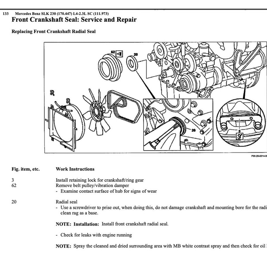 MERCEDES BENZ SLK-CLASS R170 - M111 1997-2004 Full Manual Set – Repair & Maintenance Manual