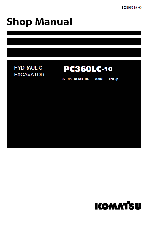 Komatsu PC360LC-10, PC390LC-10 Excavator Service Manual Workshop Guide