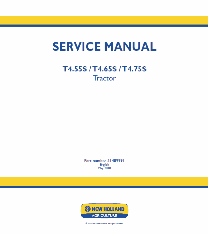 New Holland T4.55S, T4.65S, T4.75S Tractor Service Manual Workshop Guide