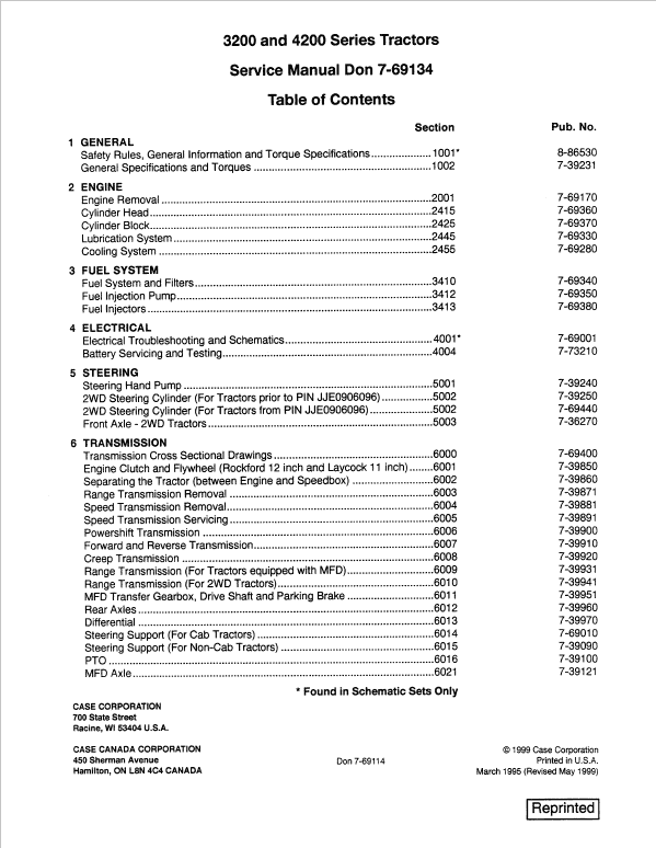 Case 3210, 3220, 3230 Tractor Service Manual Workshop Guide