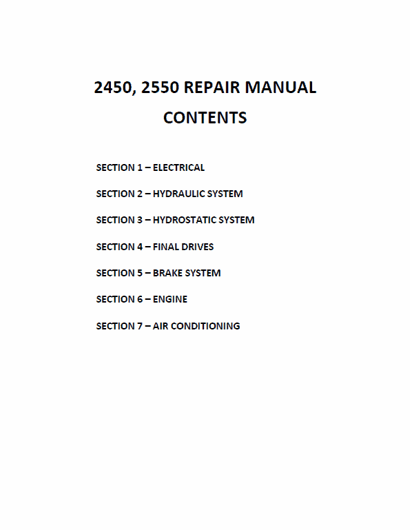 New Holland 2450, 2550 Tractor Service Manual Workshop Guide