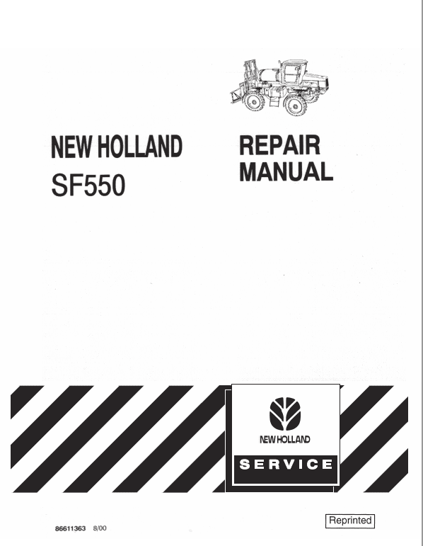 New Holland SF550 Sprayer Service Manual Workshop Guide