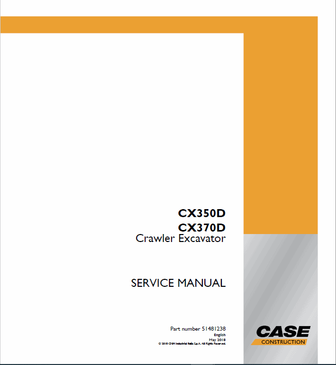 Case CX350D, CX370D Excavator Service Manual Workshop Guide