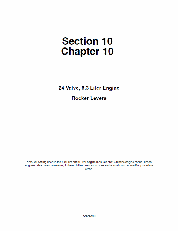 Cummins 24 Valve, 8.3 Liter Engine Service Manual Workshop Guide