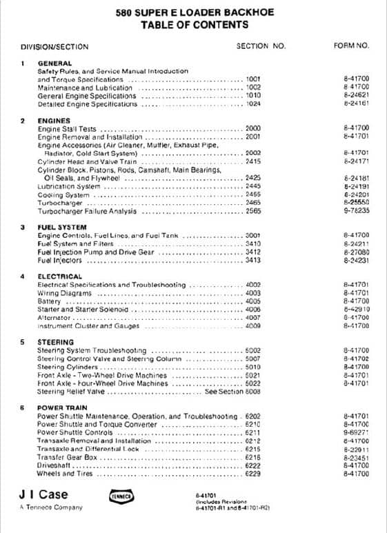 Case 580 Super E Backhoe Loader Repair Service Manual Workshop Guide