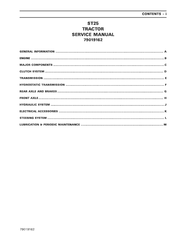 AGCO ST25 Compact Tractor Service Manual Workshop Guide