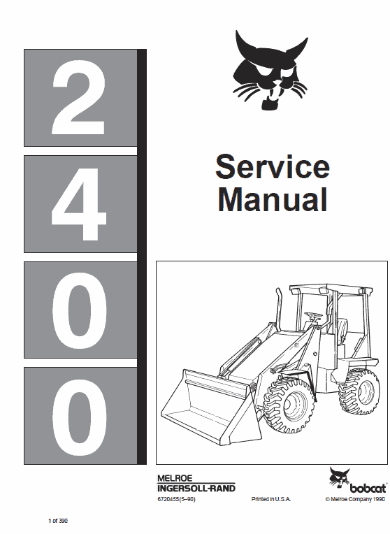 Bobcat 2400 Loader Service Manual Workshop Guide