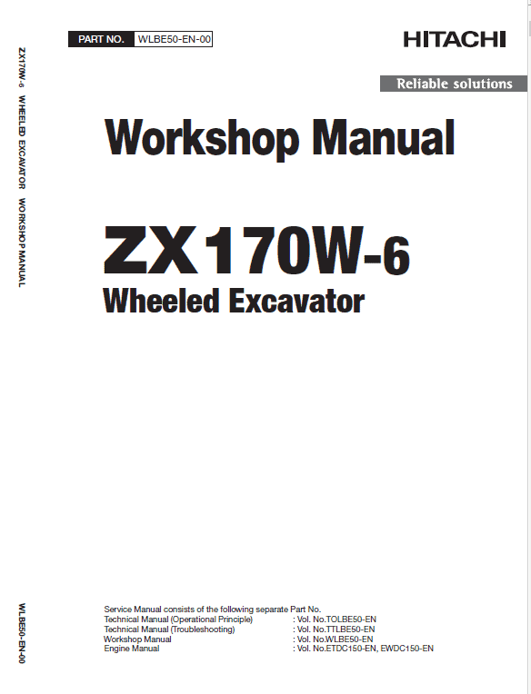 Hitachi ZX170W-6 Wheeled Excavator Service Repair Manual Workshop Guide