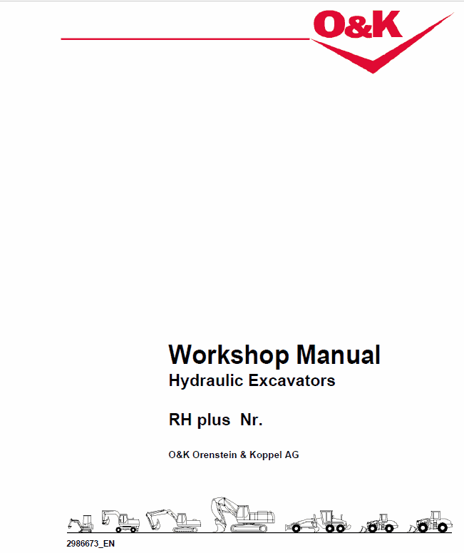 Case O&K RH Plus Excavator Service Manual Workshop Guide