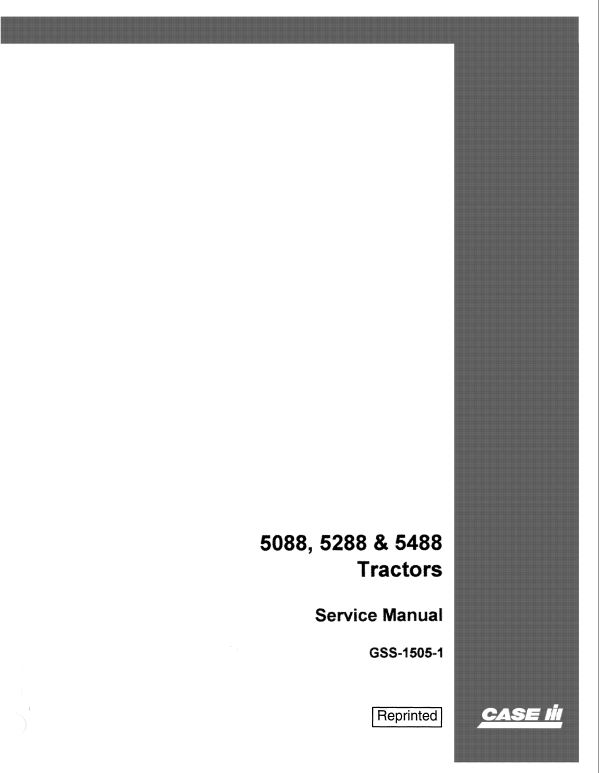 Case 5088, 5288, 5488 Tractor Service Manual Workshop Guide