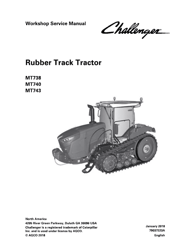 Challenger MT738, MT740, MT743 Tractor Service Manual Workshop Guide
