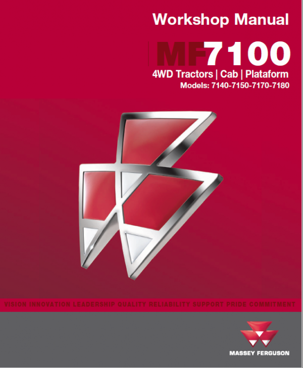 Massey Ferguson 7140, 7150, 7170, 7180 Tractor Service Manual Workshop Guide