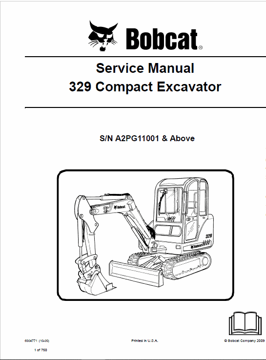 Bobcat 329 Compact Excavator Service Manual Workshop Guide