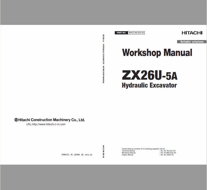 Hitachi ZX26U-5A Excavator Service Repair Manual Workshop Guide