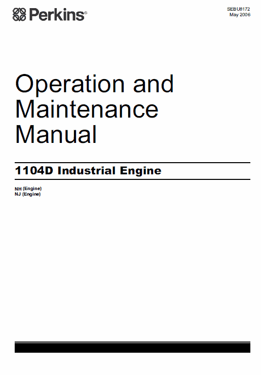 Perkins Engines 1104D Series Workshop Repair Service Manual Workshop Guide