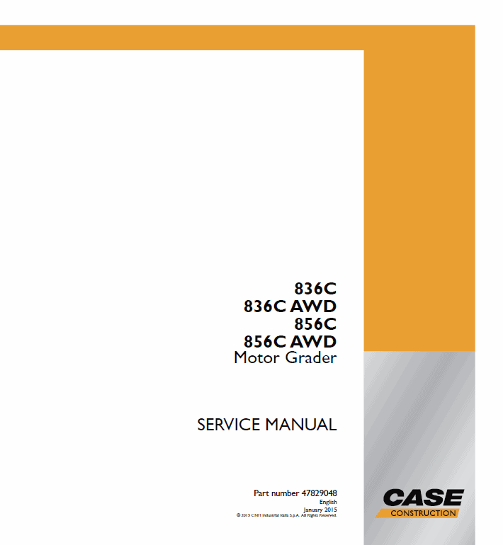 Case 836C, 836C AWD, 856C, 856C AWD Grader Service Manual Workshop Guide