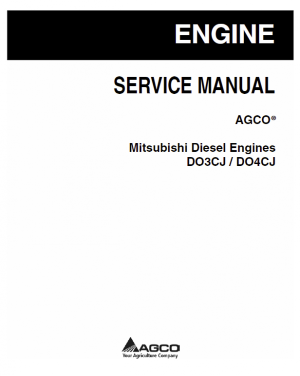 Mitsubishi Diesel Engines DO3CJ and DO4CJ Manual Workshop Guide