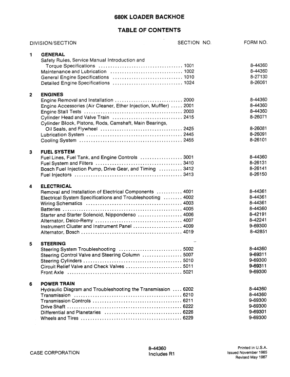 Case 680K Loader Backhoe Service Manual Workshop Guide