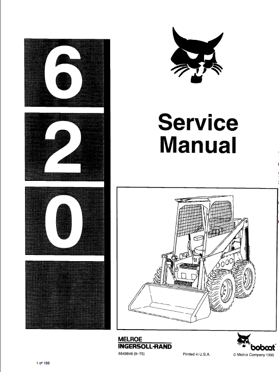 Bobcat 620 Skid-Steer Loader Service Manual Workshop Guide