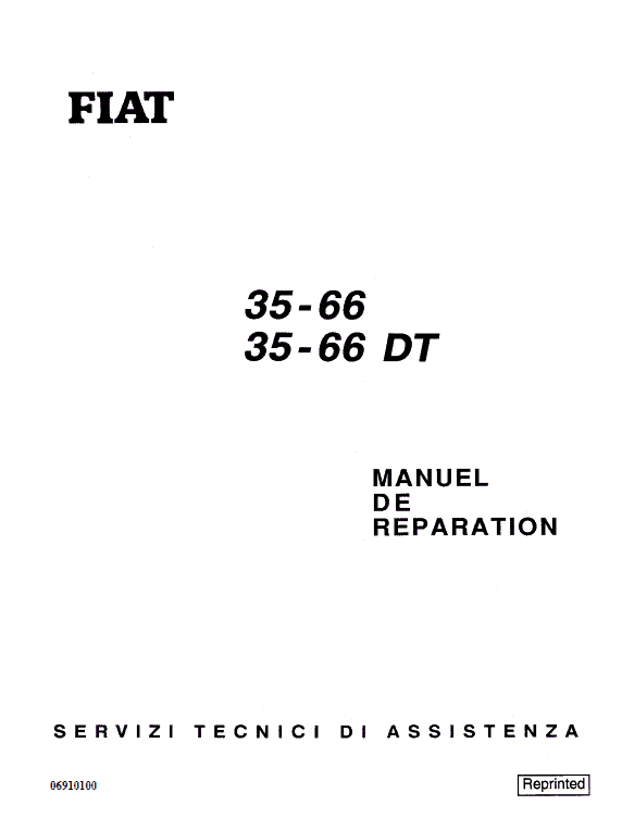 Fiat 33-66, 33-66 DT Tractor Workshop Service Manual Workshop Guide