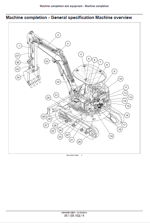 New Holland E35B Tier 3 Compact Excavator Service Manual Workshop Guide