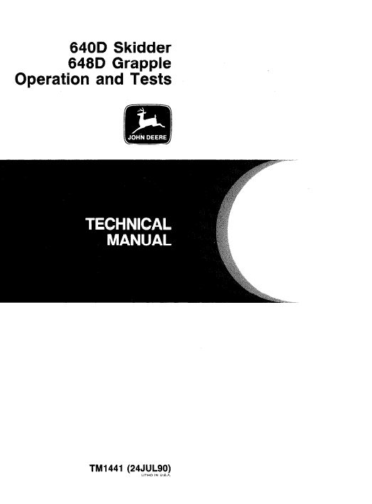 John Deere 640D, 648D Skidder Repair Technical Manual Workshop Guide