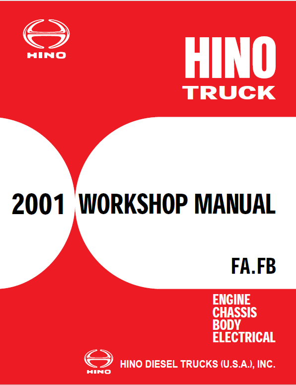 Hino Truck FA4J, FB4J Year 2001 Repair Manual (FA, FB) Workshop Guide