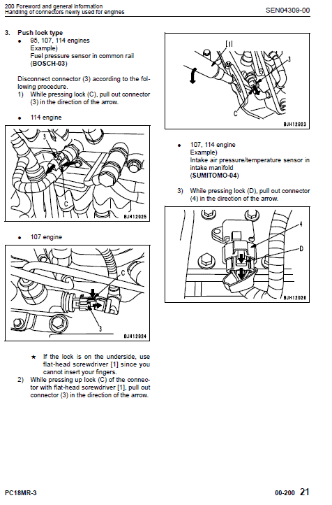 Komatsu PC18MR-3 Excavator Service Manual Workshop Guide