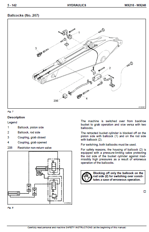 Case WX210 and WX240 Excavator Service Manual Workshop Guide