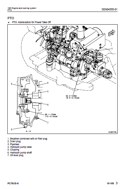 Komatsu PC78US-8 Excavator Service Manual Workshop Guide