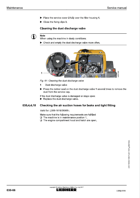 Liebherr L566 Type 1618 Wheel Loader Service Manual