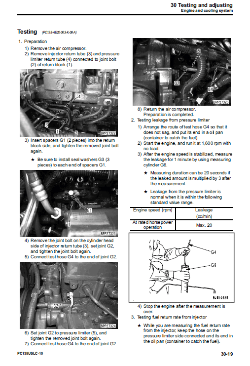 Komatsu PC138USLC-10 Excavator Service Manual Workshop Guide