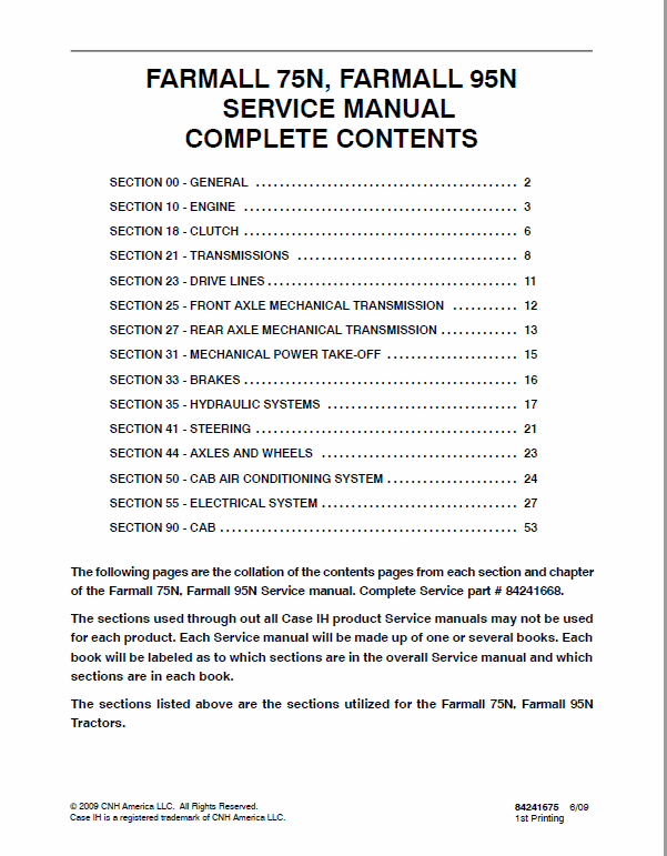 Case Farmall 75N, 85N, 95N, 105N, 105V Tractor Service Manual Workshop Guide