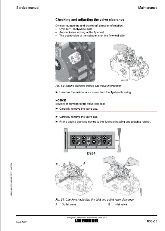 Liebherr L550 Type 1287 Wheel Loader Service Manual