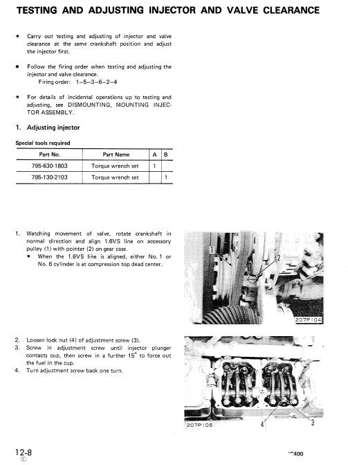 Komatsu PC400-1, PC400LC-1 Excavator Service Manual Workshop Guide
