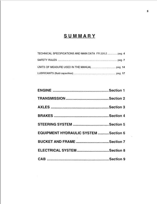Fiatallis FR220.2 Wheel Loader Repair Service Manual