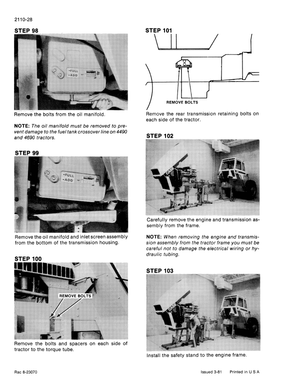 Case 2470, 2670 Tractor Service Manual Workshop Guide