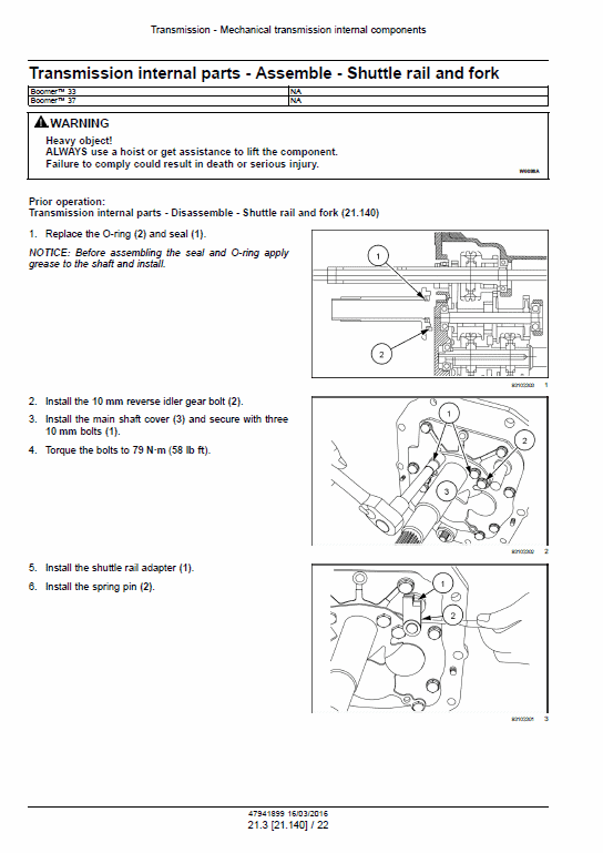 New Holland Boomer 33 and Boomer 37 Tractor Service Manual Workshop Guide
