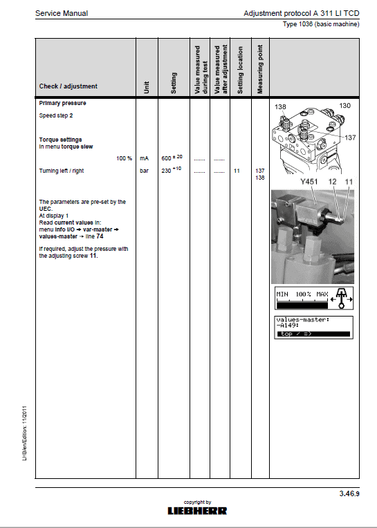 Liebherr A309, A311, A312, A314, A316, R313, R317 Litronic TCD Excavator Manual