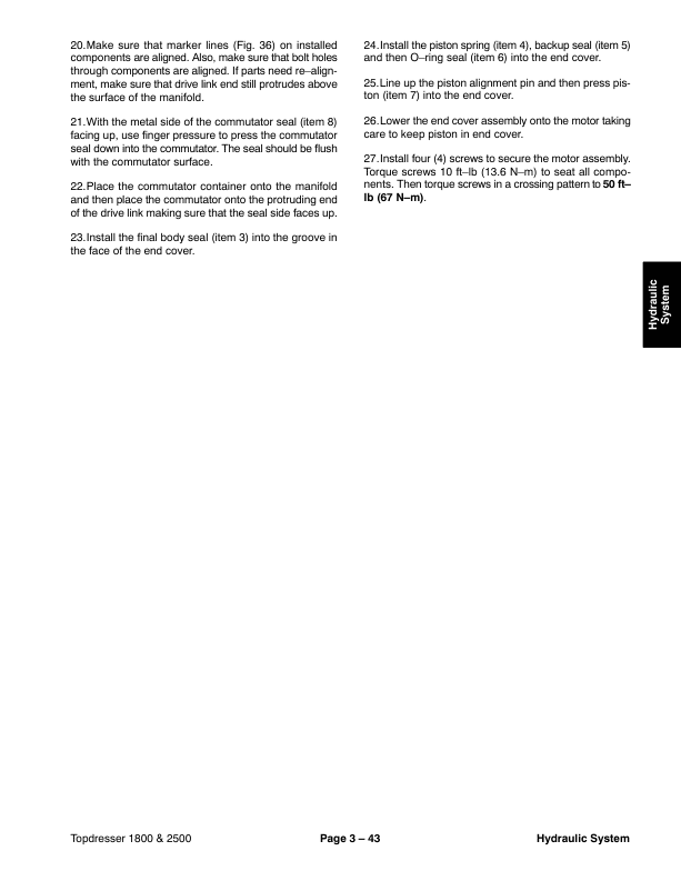 Toro Topdresser 1800 and 2500 Service Repair Manual Workshop Guide