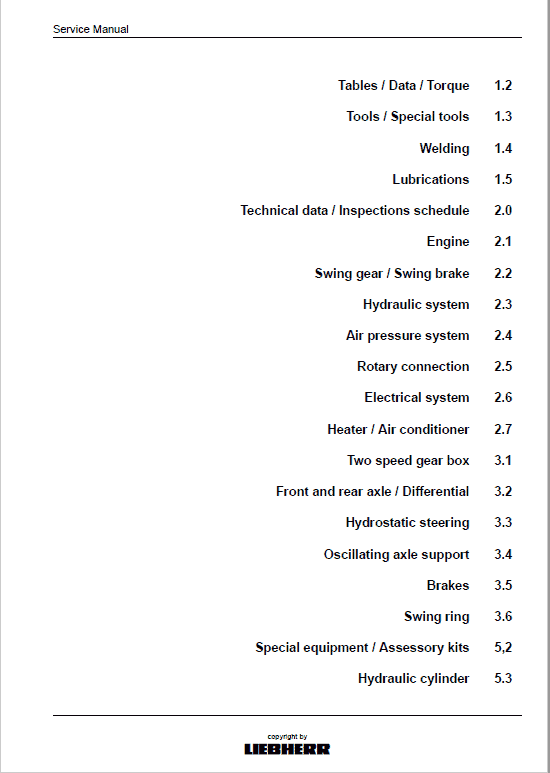 Liebherr A900, A902, A912, A922, A942 Hydraulic Excavator Service Manual