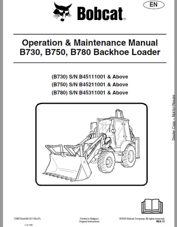 Bobcat B730, B750, B780 Loader Service Repair Manual