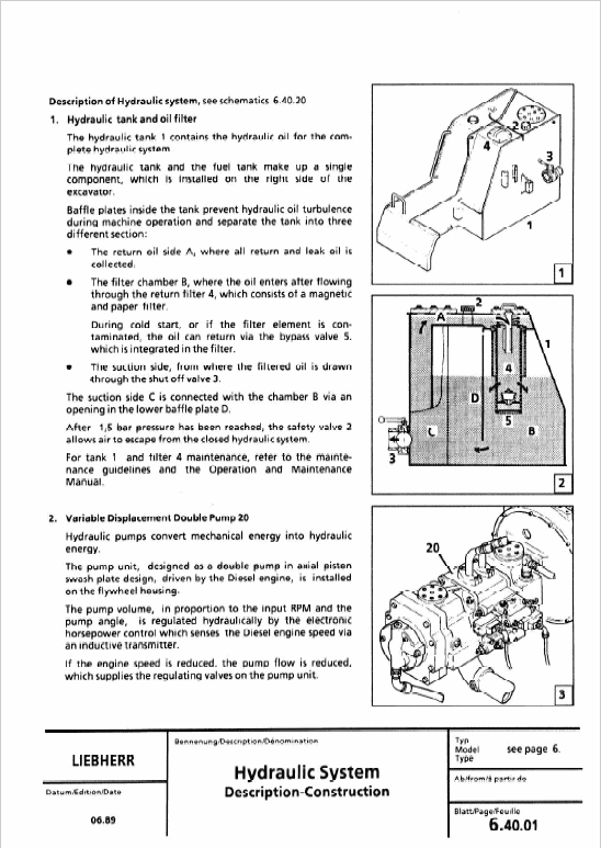 Liebherr A900, A902, A912, A922, A932 Litronic Excavator Service Manual