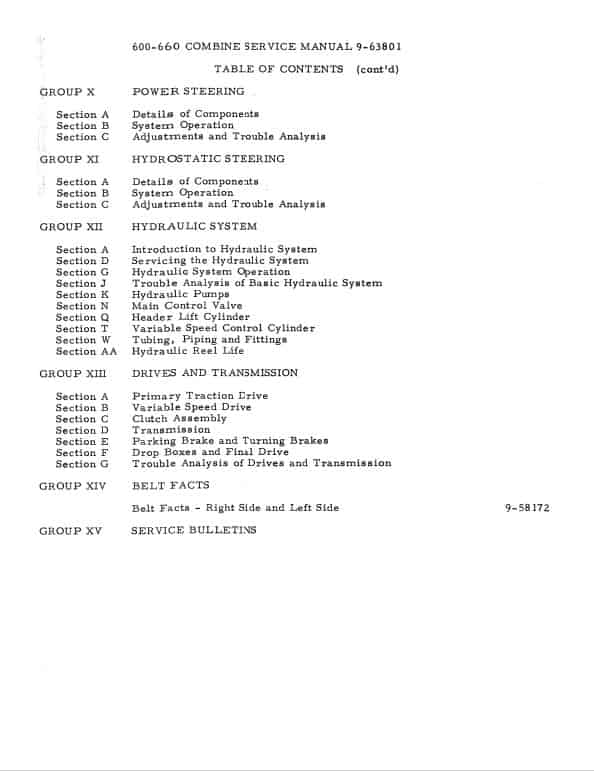 Case 600, 660 Combine Trencher Repair Service Manual Workshop Guide