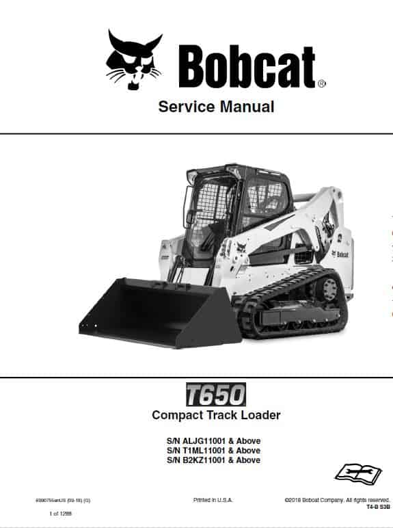 Bobcat T650 Loader Repair Service Manual Workshop Guide