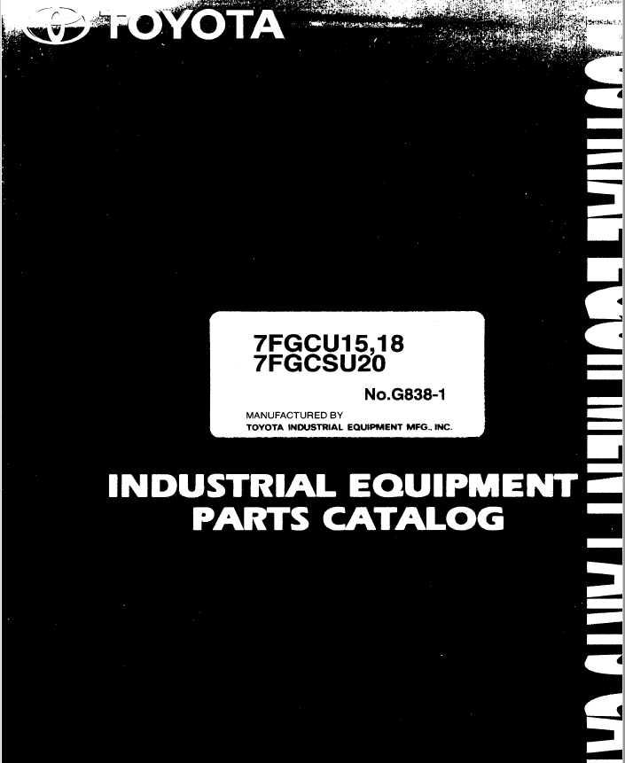 Toyota 7FGCU15, 7FGCU18, 7FGCSU20 Forklift Service Repair Manual