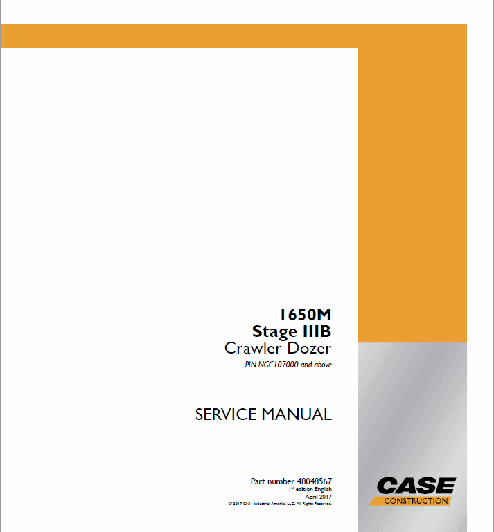 Case 1650M Crawler Dozer Service Manual Workshop Guide