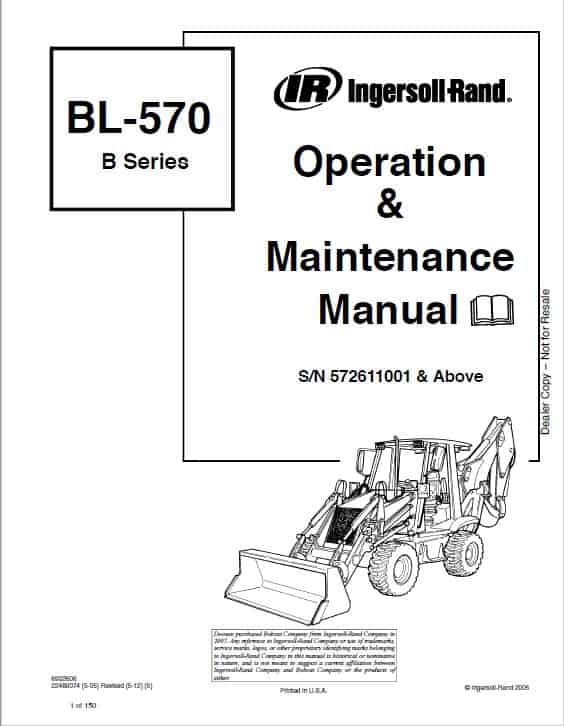 Bobcat BL570 (B-Series) Loader Service Repair Manual