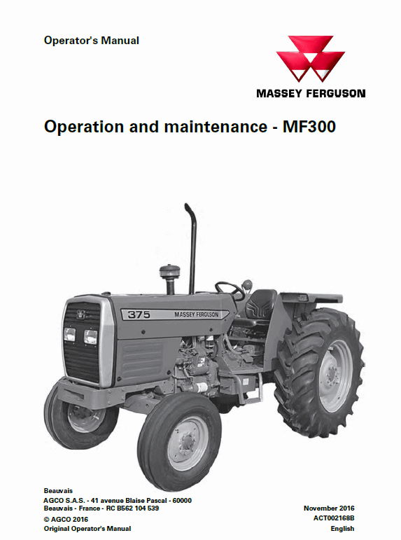 Massey Ferguson 345, 350, 355, 360, 375, 385 Tractor Service Manual Workshop Guide